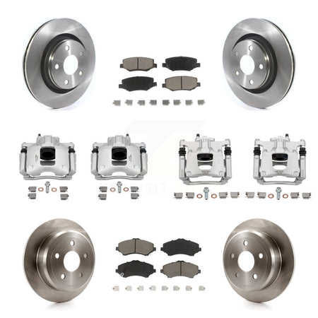 Front Rear Disc Brake Caliper Rotors And Ceramic Pads Kit (10Pc) For Jeep Wrangler KC8-101306C