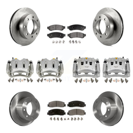 Front Rear Brake Caliper Rotors & Semi-Metallic Pad Kit (10Pc) For Ford F-250 Super Duty KC8-101308P