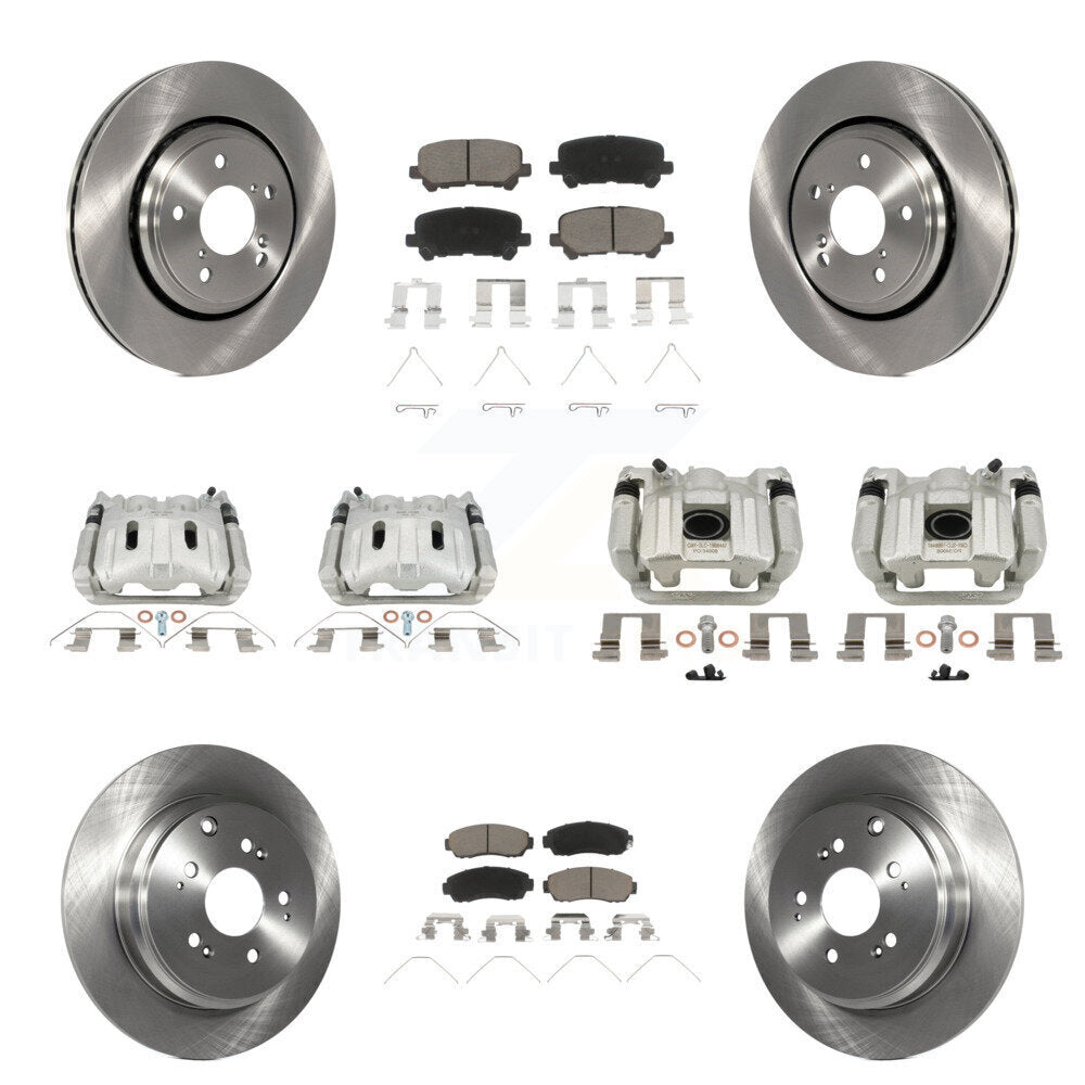 Front Rear Disc Brake Caliper Rotor & Ceramic Pad Kit (10Pc) For 2015-2017 Honda Odyssey KC8-101309C