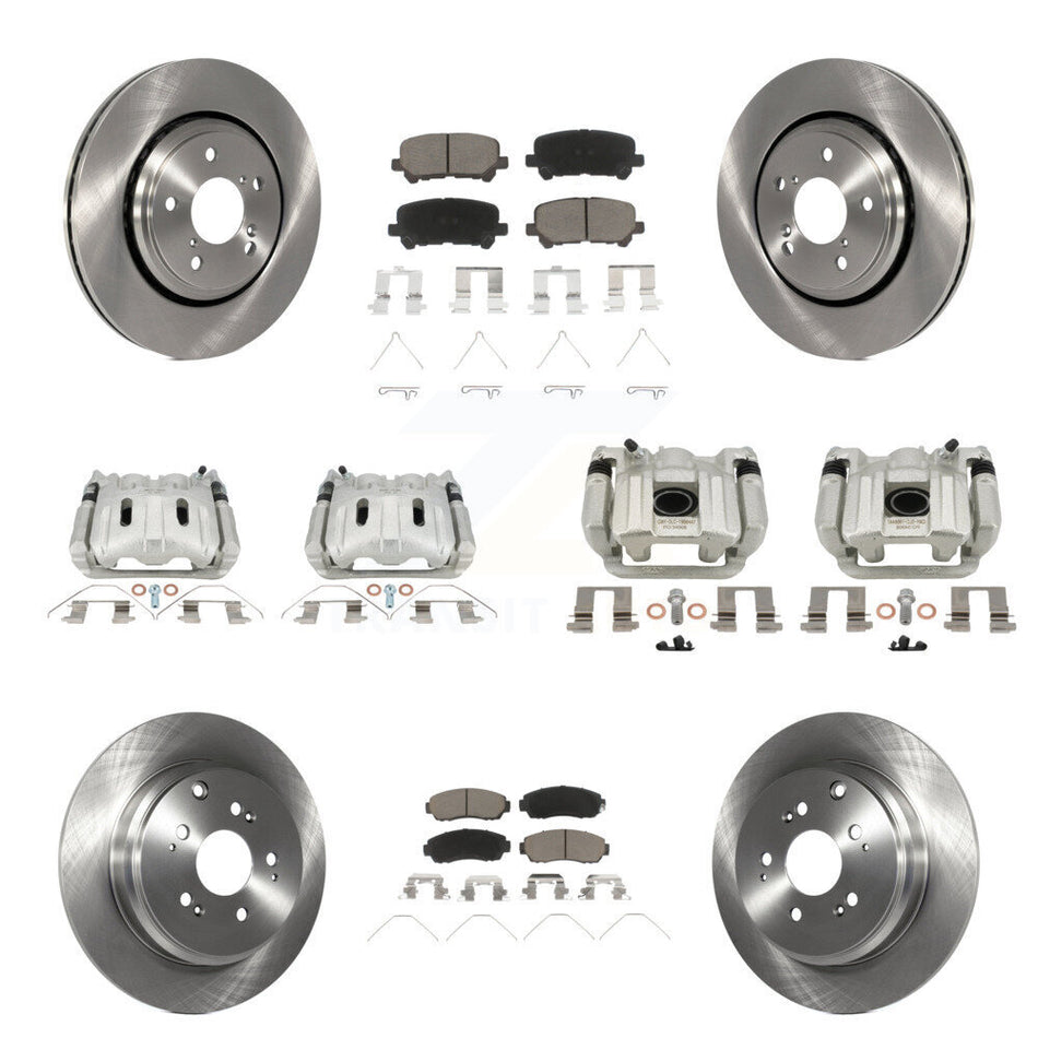 Front Rear Disc Brake Caliper Rotor & Ceramic Pad Kit (10Pc) For 2015-2017 Honda Odyssey KC8-101309C