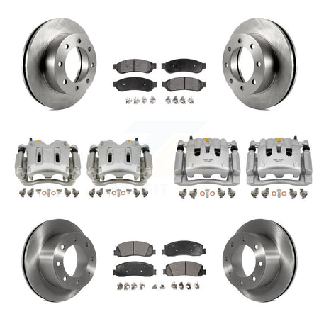 Front Rear Brake Caliper Rotors & Semi-Metallic Pad Kit (10Pc) For Ford F-350 Super Duty KC8-101309P