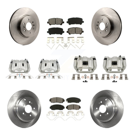 Front Rear Brake Caliper Rotors Semi-Metallic Pad Kit (10Pc) For 2011-2014 Honda Odyssey KC8-101309S