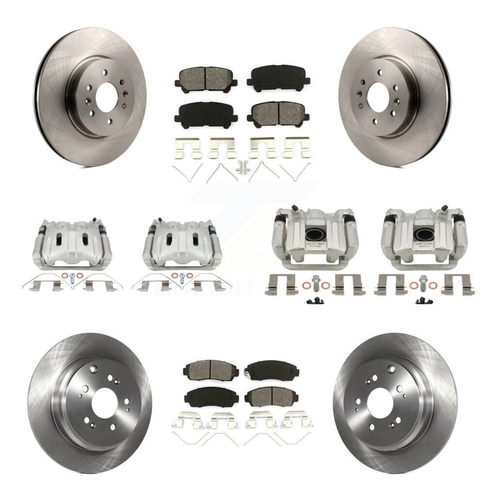 Front Rear Brake Caliper Rotors Semi-Metallic Pad Kit (10Pc) For 2011-2014 Honda Odyssey KC8-101309S
