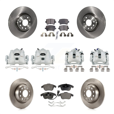 Front Rear Disc Brake Caliper Rotors And Ceramic Pads Kit (10Pc) For 2009-2011 Volkswagen Tiguan KC8-101309T by Transit Auto