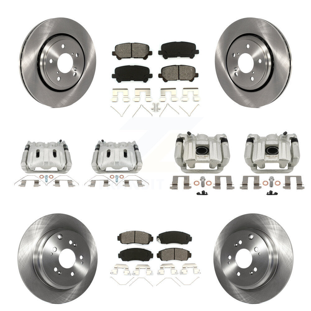 Front Rear Brake Caliper Rotors Semi-Metallic Pad Kit (10Pc) For 2015-2017 Honda Odyssey KC8-101310S