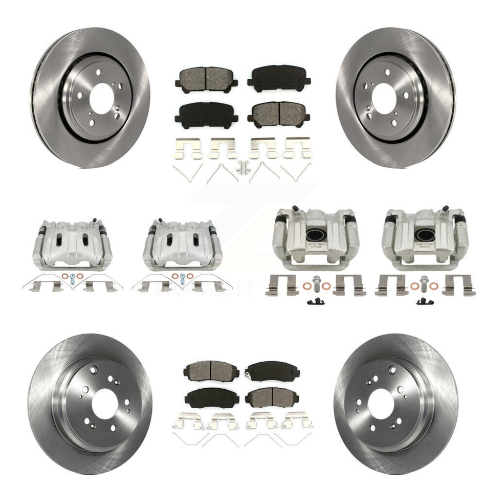 Front Rear Brake Caliper Rotors Semi-Metallic Pad Kit (10Pc) For 2015-2017 Honda Odyssey KC8-101310S