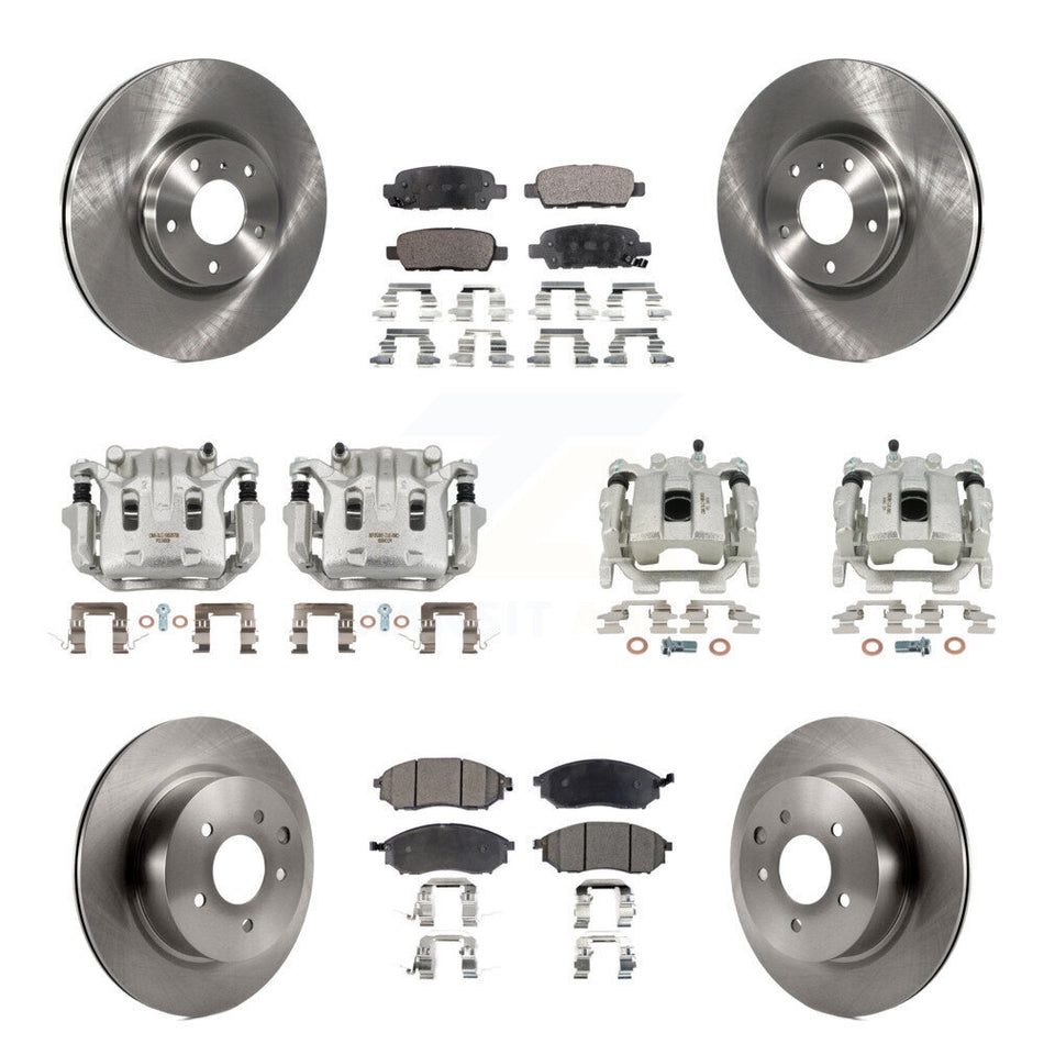 Front Rear Disc Brake Caliper Rotor & Ceramic Pad Kit (10Pc) For 2008-2012 INFINITI EX35 KC8-101310T
