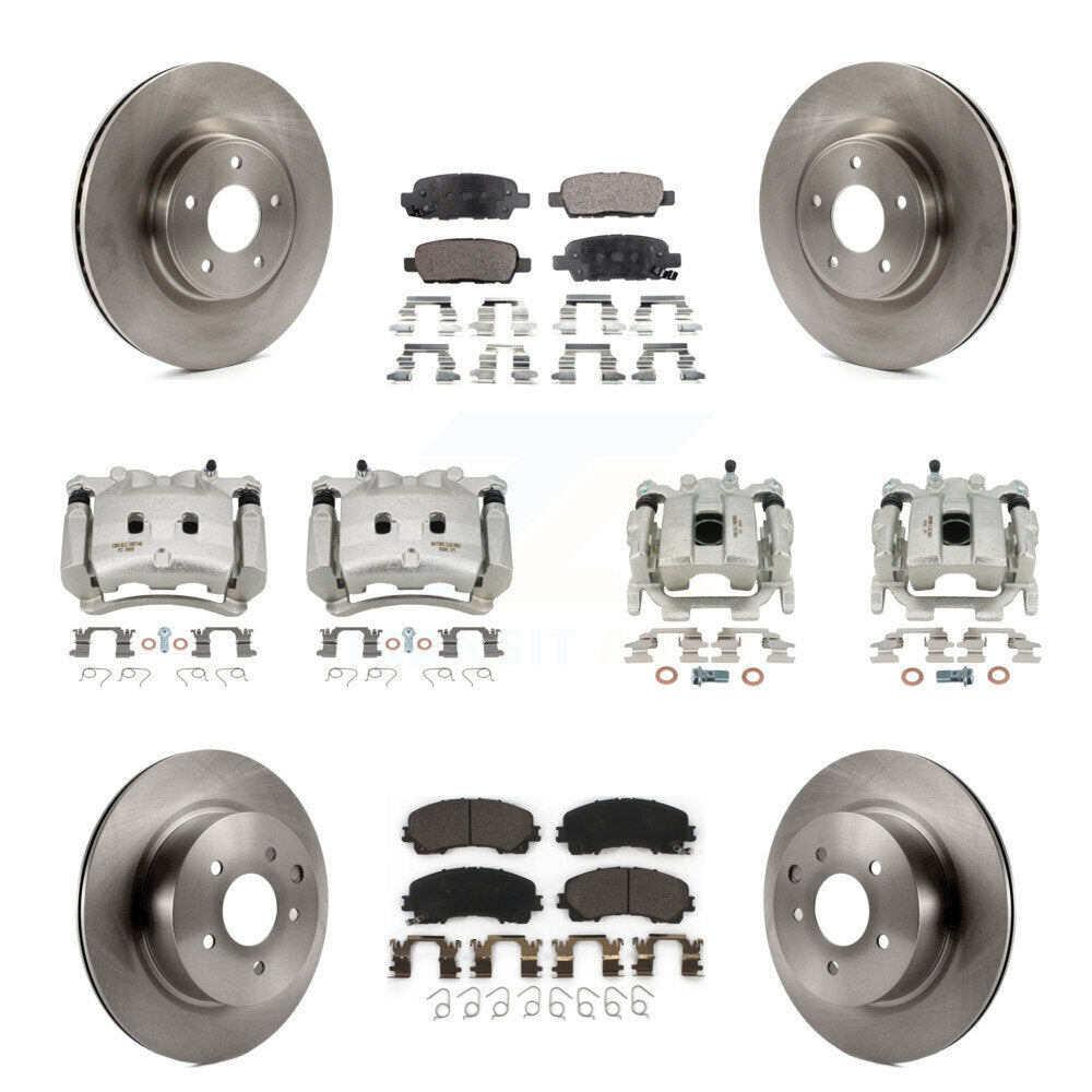 Front Rear Disc Brake Caliper Rotor & Ceramic Pad Kit (10Pc) For 2016-2017 INFINITI QX50 KC8-101312T