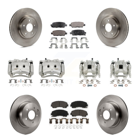 Front Rear Disc Brake Caliper Rotor & Ceramic Pad Kit (10Pc) For 2016-2017 INFINITI QX50 KC8-101312T