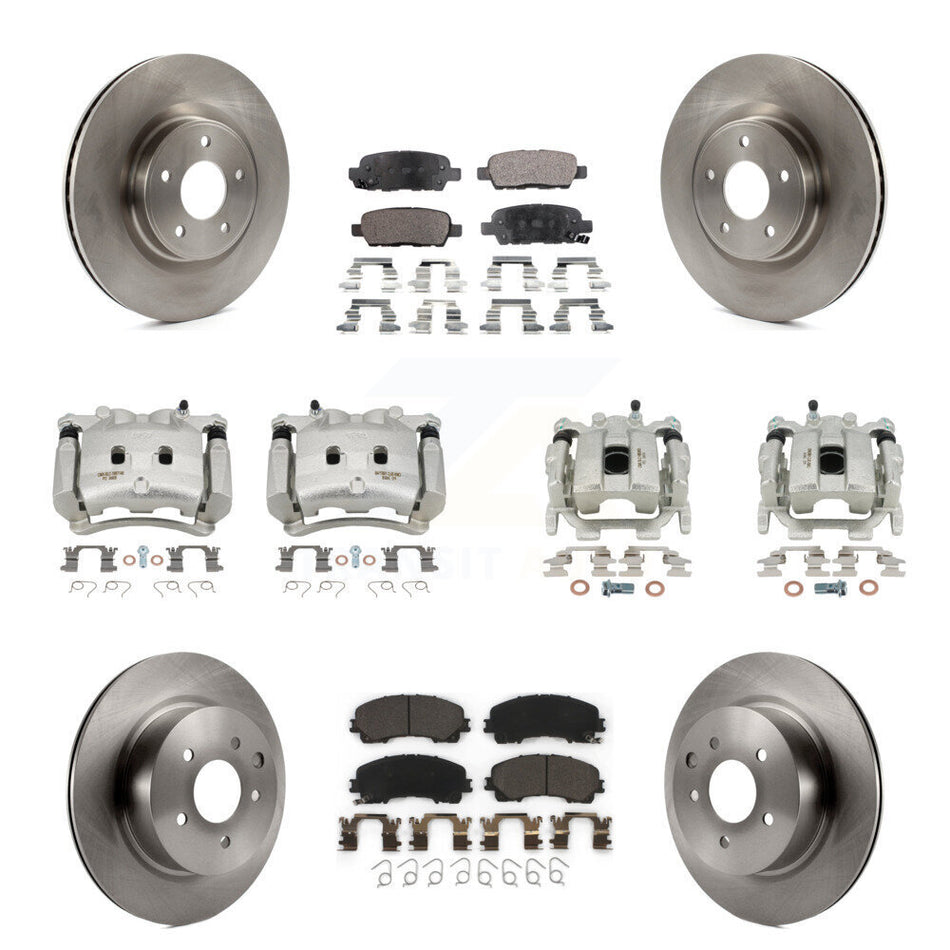 Front Rear Disc Brake Caliper Rotor & Ceramic Pad Kit (10Pc) For 2016-2017 INFINITI QX50 KC8-101312T