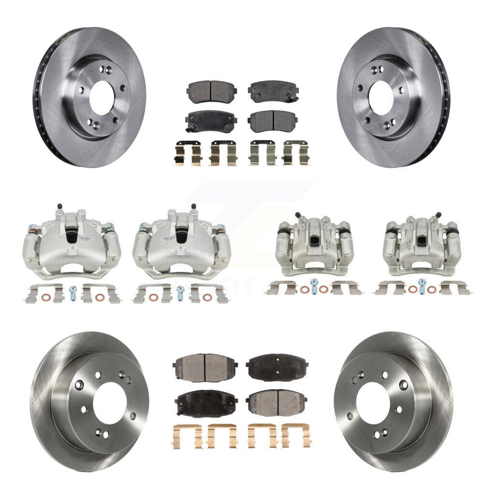 Front Rear Disc Brake Caliper Rotors And Ceramic Pads Kit (10Pc) For Kia Forte Koup Forte5 2.0L KC8-101313T