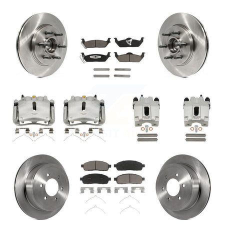 Front Rear Brake Caliper Rotor Ceramic Pad Kit (10Pc) For Ford F-150 Lincoln Mark LT RWD KC8-101315C