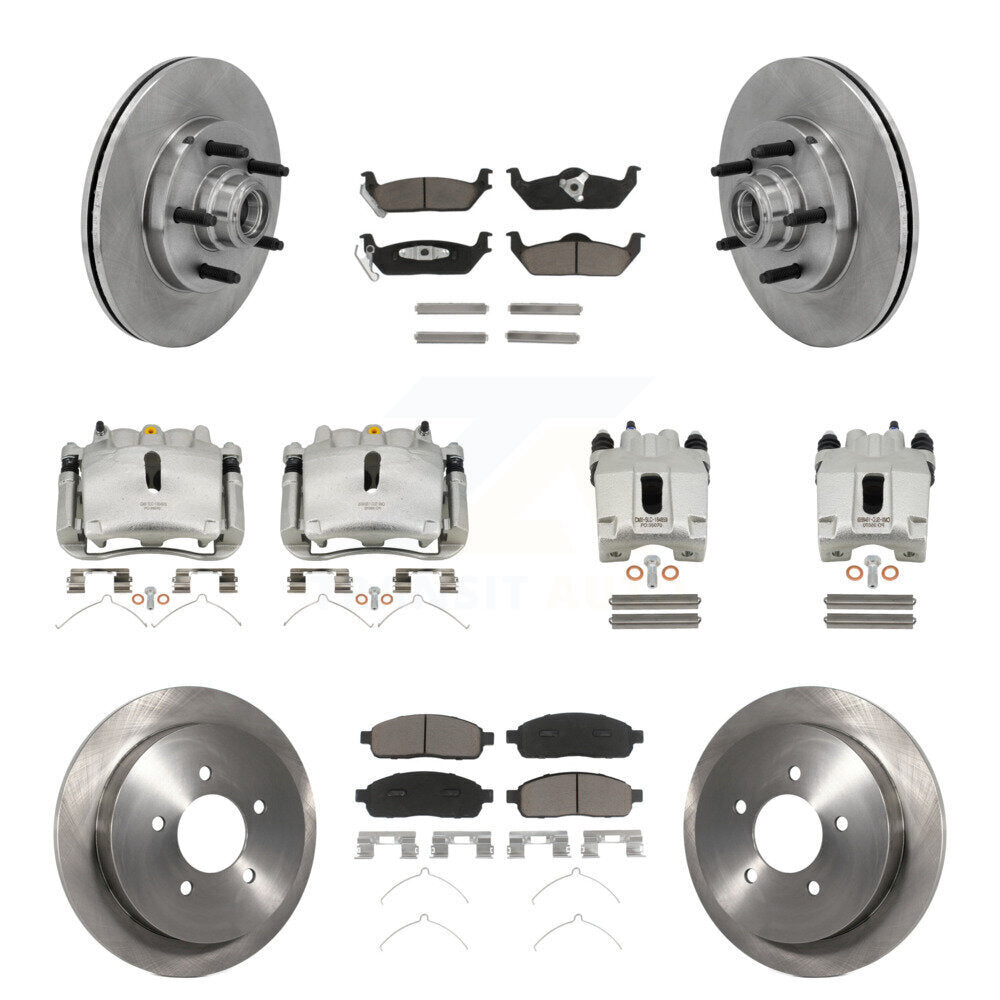 Front Rear Disc Brake Caliper Rotors And Ceramic Pads Kit (10Pc) For 2004 Ford F-150 RWD KC8-101316C