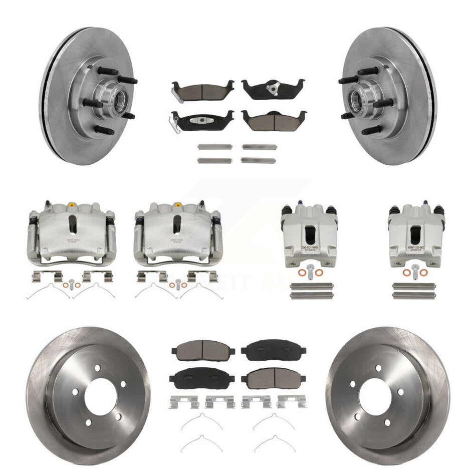 Front Rear Disc Brake Caliper Rotors And Ceramic Pads Kit (10Pc) For 2004 Ford F-150 RWD KC8-101316C
