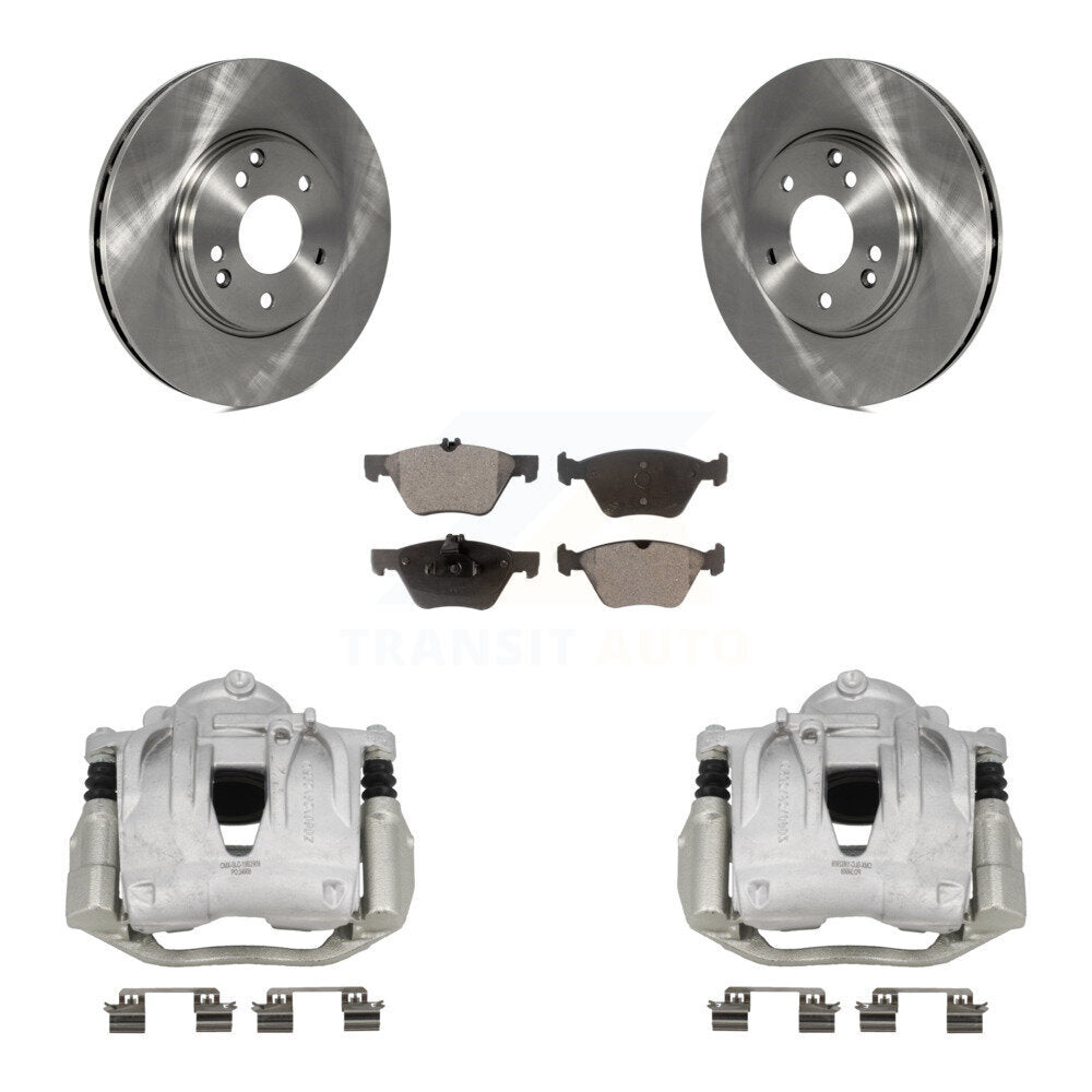 Front Brake Caliper Rotor Semi-Metallic Pad Kit For 03 Mercedes-Benz E320 Wagon with RWD KC8-101317P
