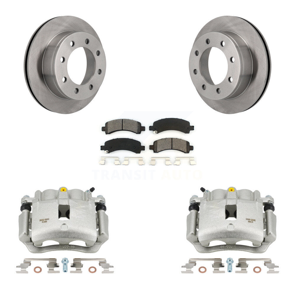 Rear Disc Brake Caliper Rotors And Semi-Metallic Pads Kit For GMC Savana 2500 KC8-101317S