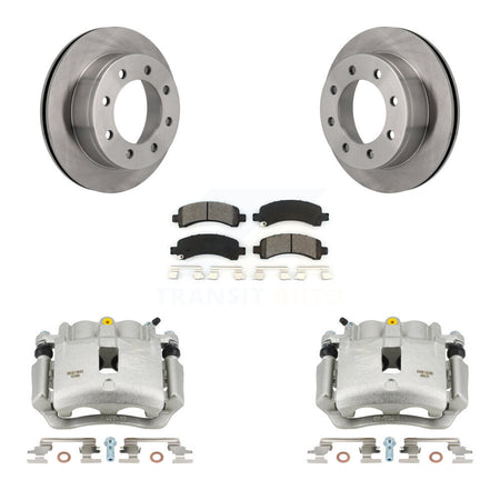 Rear Disc Brake Caliper Rotors And Semi-Metallic Pads Kit For GMC Savana 2500 KC8-101317S