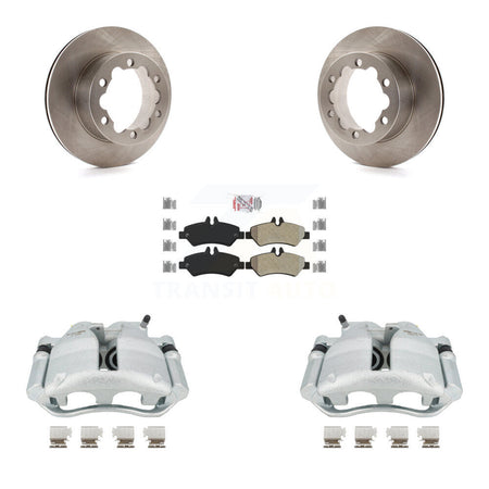 Rear Disc Brake Caliper Rotors And Semi-Metallic Pads Kit For Mercedes-Benz Sprinter 3500 KC8-101318N by Transit Auto