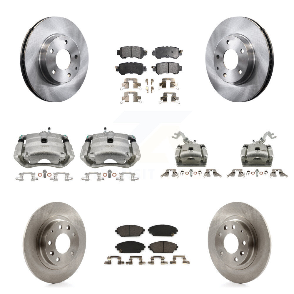 Front Rear Disc Brake Caliper Rotors Ceramic Pad Kit (10Pc) For 2016-2018 Mazda CX-3 FWD KC8-101318T