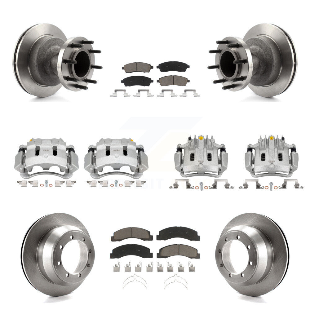 Front Rear Disc Brake Caliper Rotor And Ceramic Pad Kit (10Pc) For Ford F-350 Super Duty KC8-101320C
