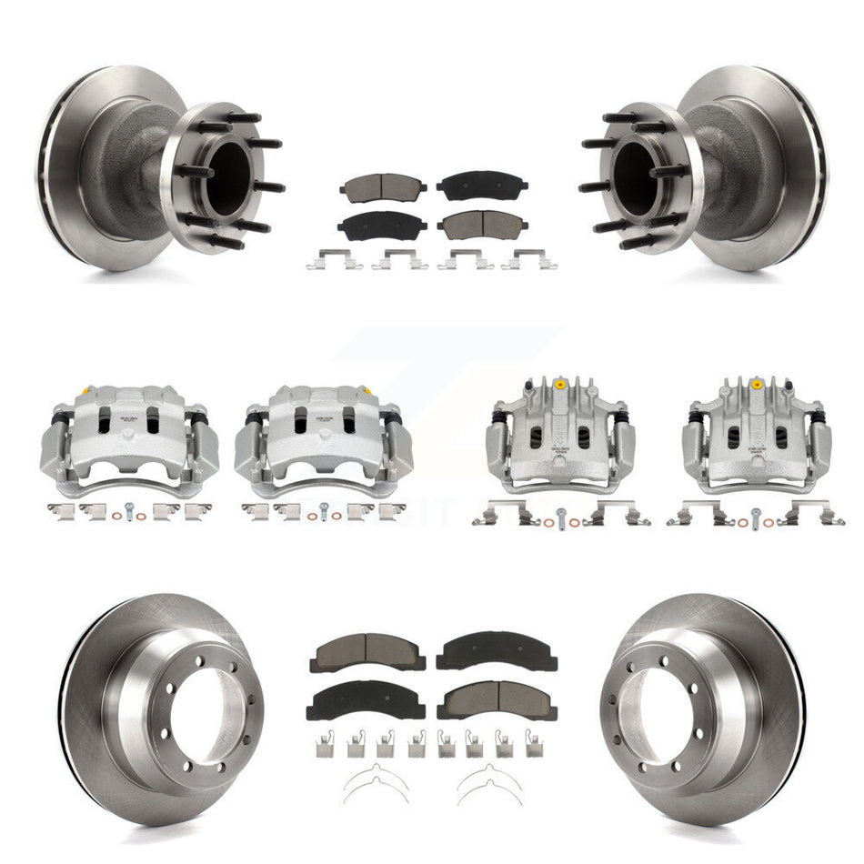 Front Rear Disc Brake Caliper Rotor And Ceramic Pad Kit (10Pc) For Ford F-350 Super Duty KC8-101320C