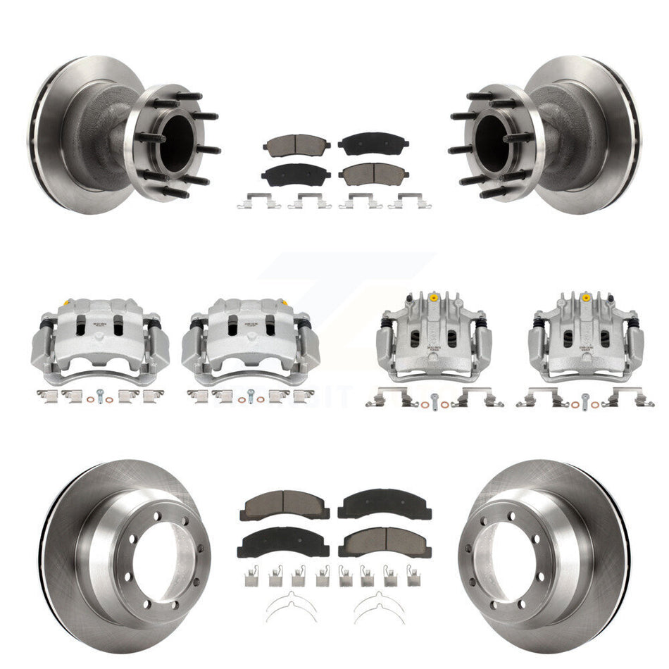 Front Rear Disc Brake Caliper Rotor And Ceramic Pad Kit (10Pc) For Ford F-350 Super Duty KC8-101320C