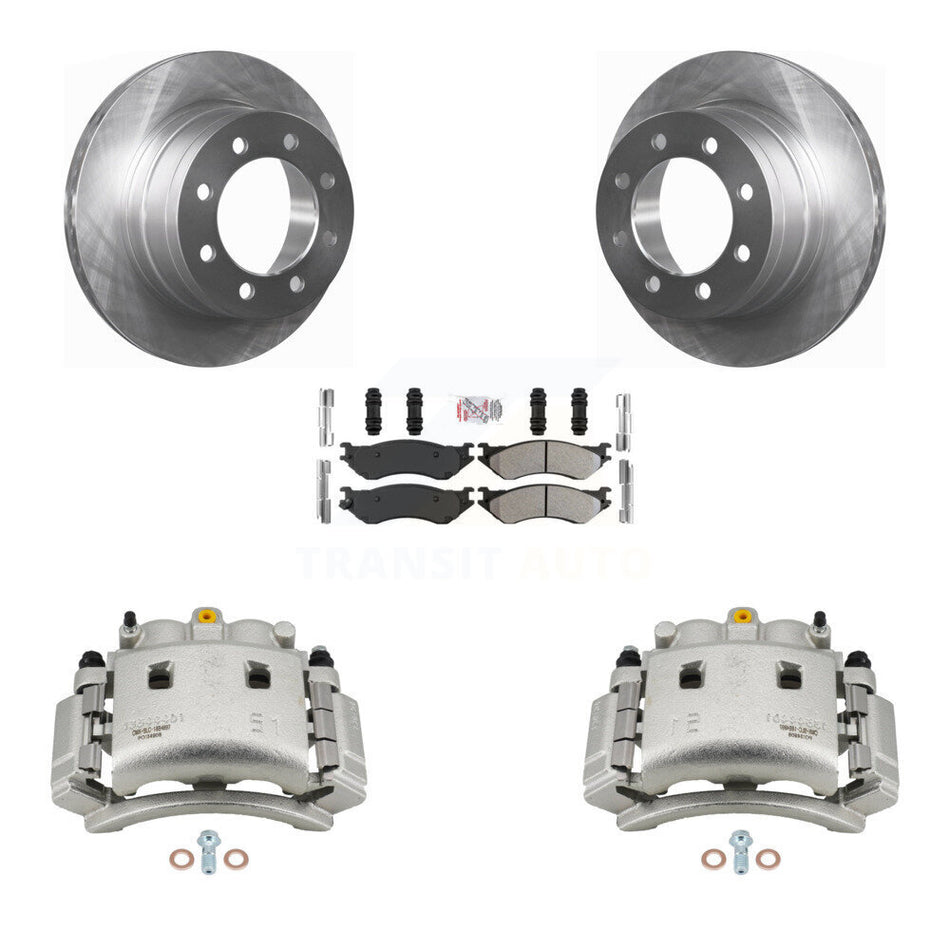 Rear Brake Caliper Rotors Semi-Metallic Pad Kit For Dodge Ram 3500 With Dual Wheels KC8-101320N