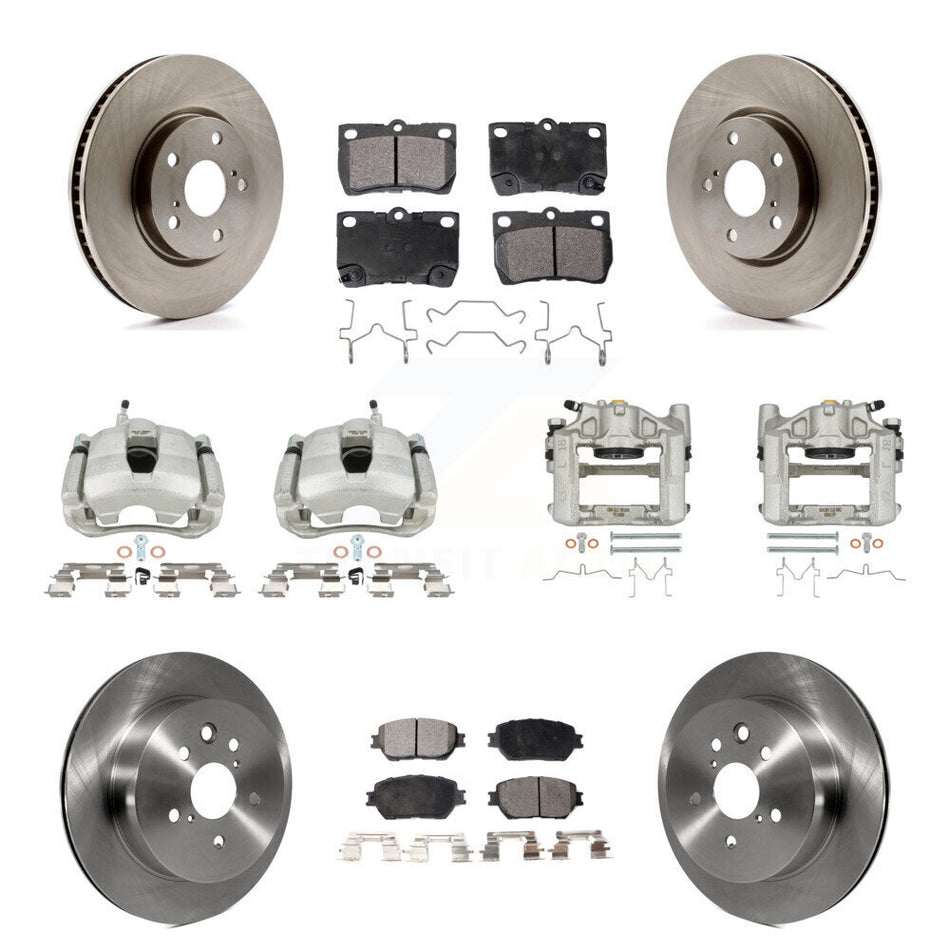 Front Rear Disc Brake Caliper Rotors & Semi-Metallic Pad Kit (10Pc) For 2006 Lexus GS300 KC8-101320P
