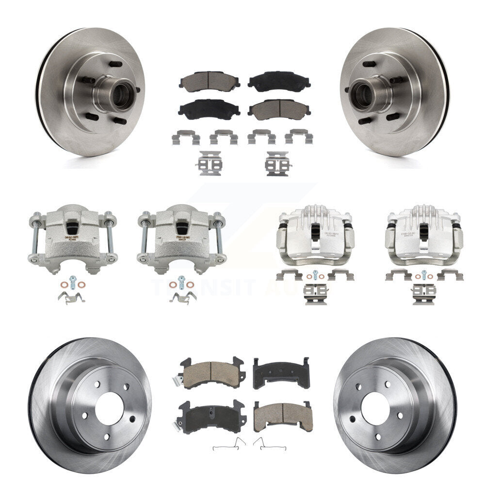 Front Rear Disc Brake Caliper Rotors And Ceramic Pads Kit (10Pc) For Isuzu Hombre KC8-101321C