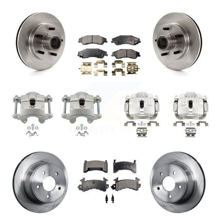 Front Rear Disc Brake Caliper Rotors And Semi-Metallic Pads Kit (10Pc) For Isuzu Hombre KC8-101321P