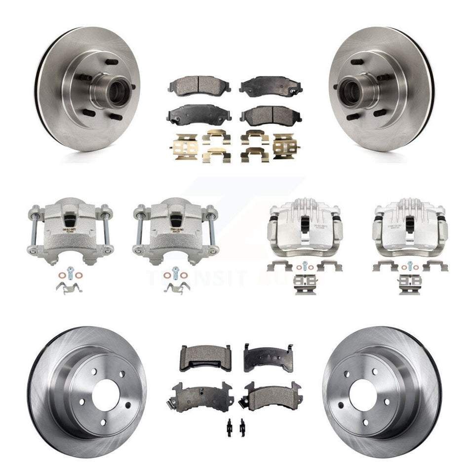 Front Rear Disc Brake Caliper Rotors And Semi-Metallic Pads Kit (10Pc) For Isuzu Hombre KC8-101321P