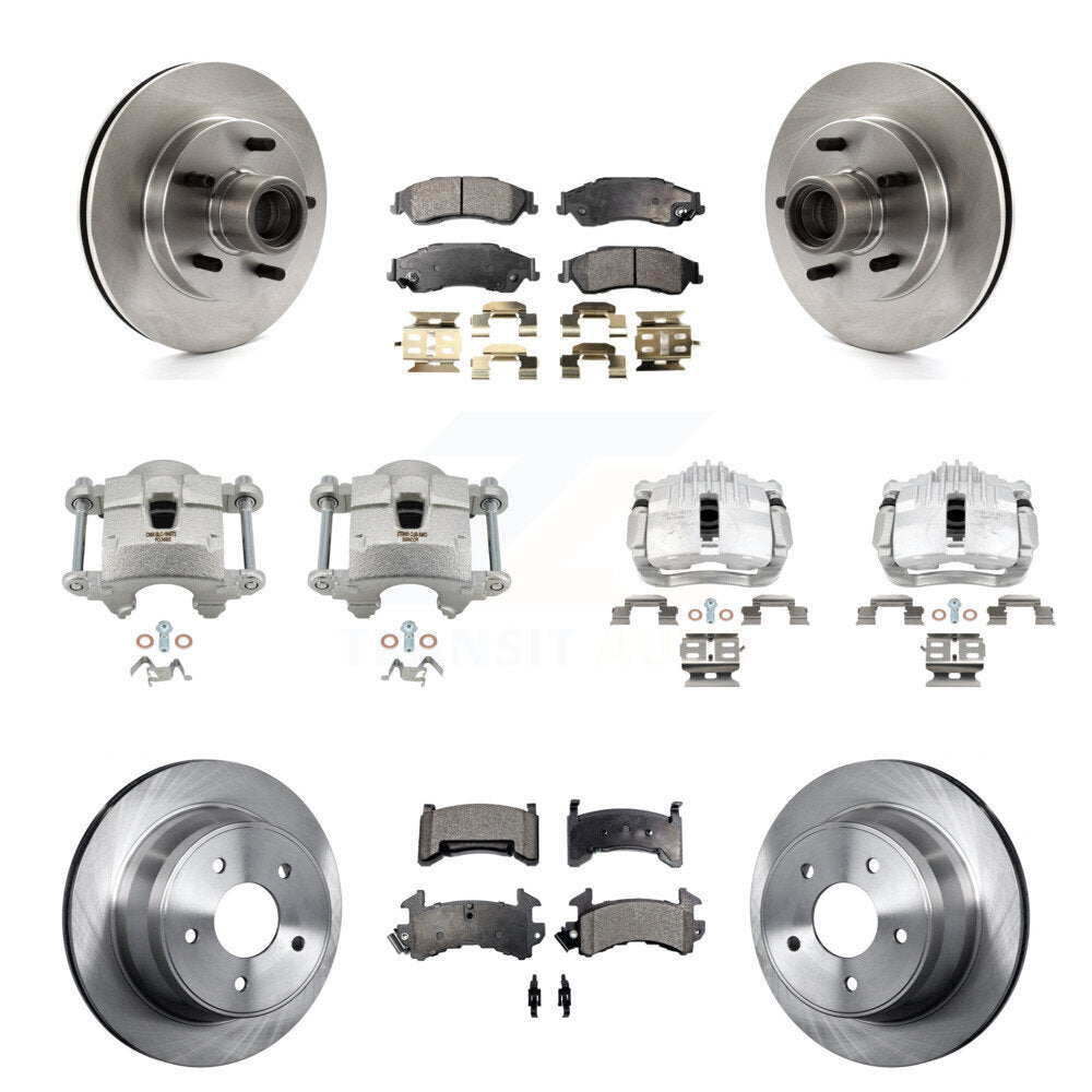 Front Rear Disc Brake Caliper Rotors And Semi-Metallic Pads Kit (10Pc) For Chevrolet S10 KC8-101322P