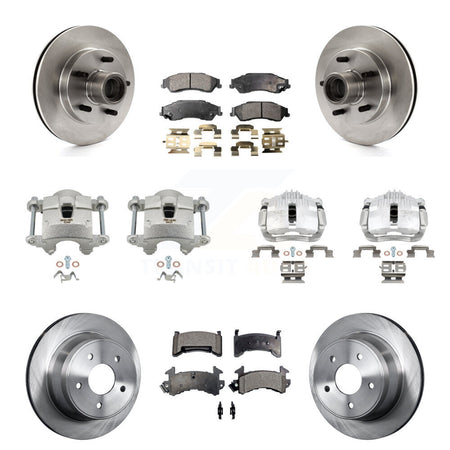 Front Rear Disc Brake Caliper Rotors And Semi-Metallic Pads Kit (10Pc) For Chevrolet S10 KC8-101322P