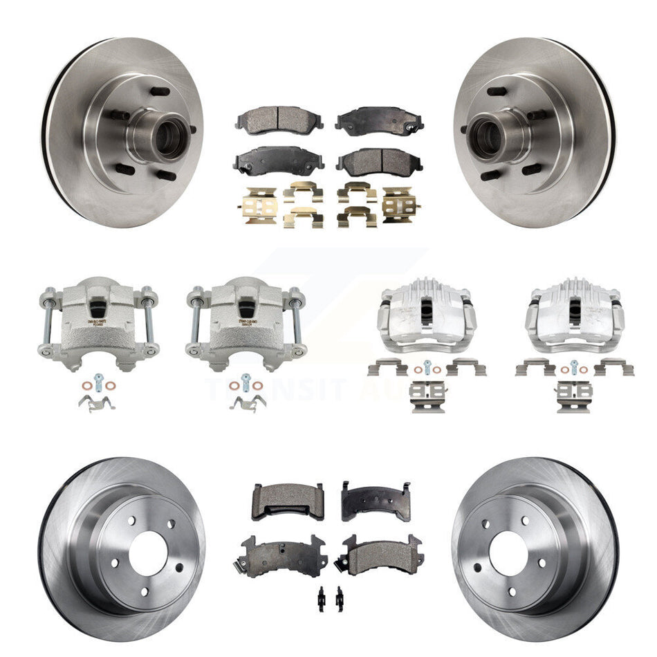 Front Rear Disc Brake Caliper Rotors And Semi-Metallic Pads Kit (10Pc) For Chevrolet S10 KC8-101322P