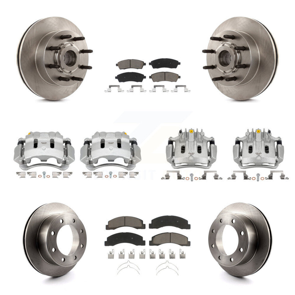 Front Rear Disc Brake Caliper Rotor & Ceramic Pad Kit (10Pc) For 2005 Ford Excursion RWD KC8-101323C