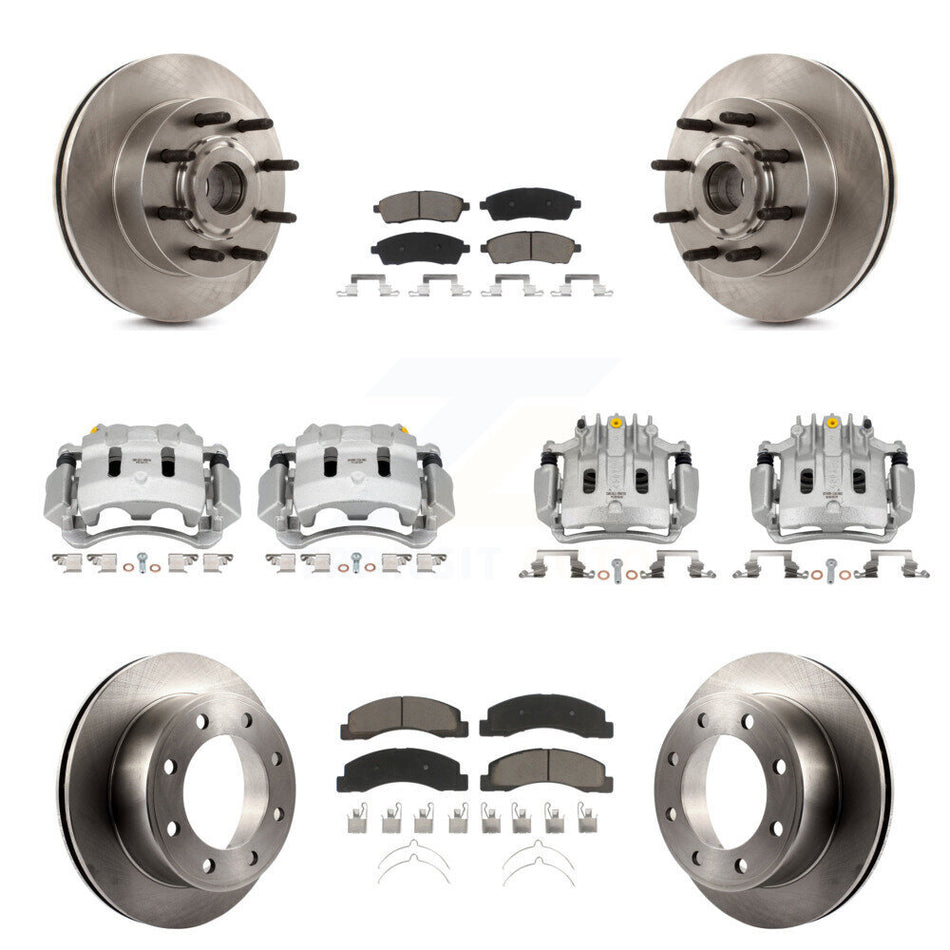 Front Rear Disc Brake Caliper Rotor & Ceramic Pad Kit (10Pc) For 2005 Ford Excursion RWD KC8-101323C