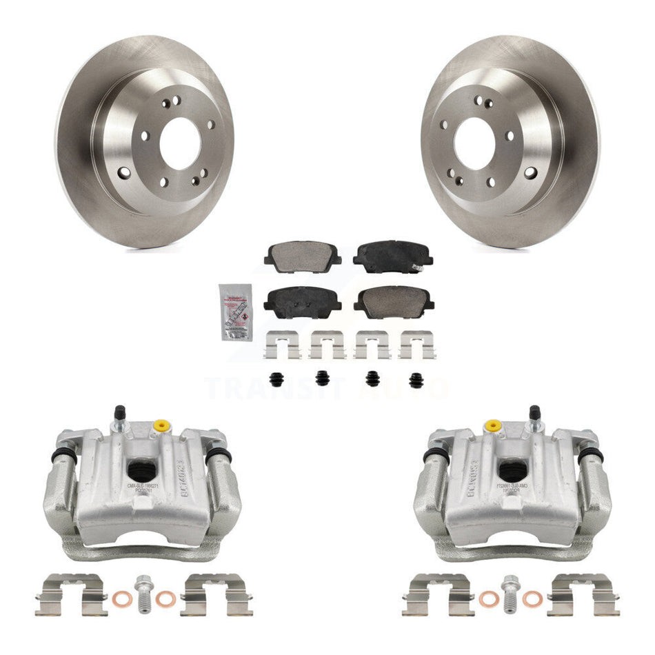 Rear Disc Brake Caliper Rotors And Ceramic Pads Kit For Hyundai Santa Fe Kia Sorento KC8-101323N