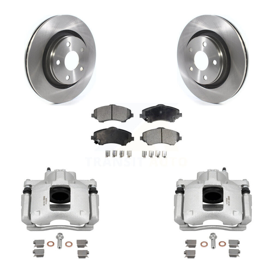 Front Disc Brake Caliper Rotors And Ceramic Pads Kit For Jeep Wrangler KC8-101323T