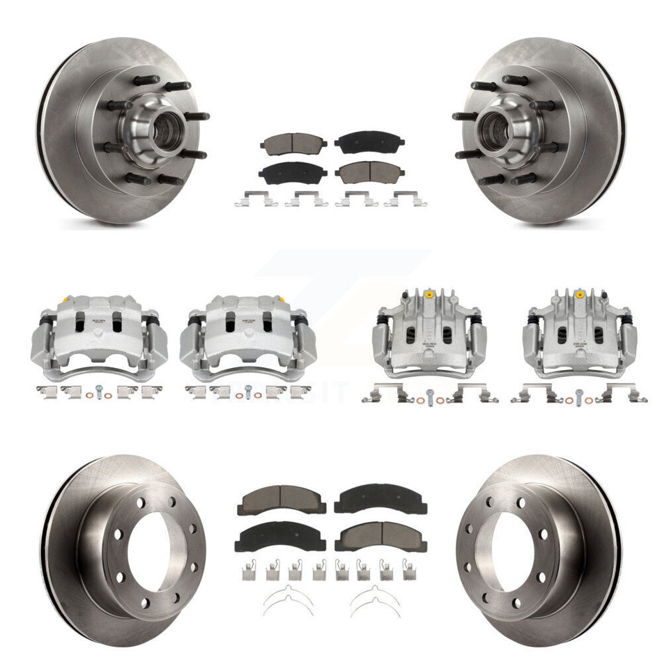 Front Rear Brake Caliper Rotors & Ceramic Pad Kit (10Pc) For Ford F-350 Super Duty F-250 KC8-101324C