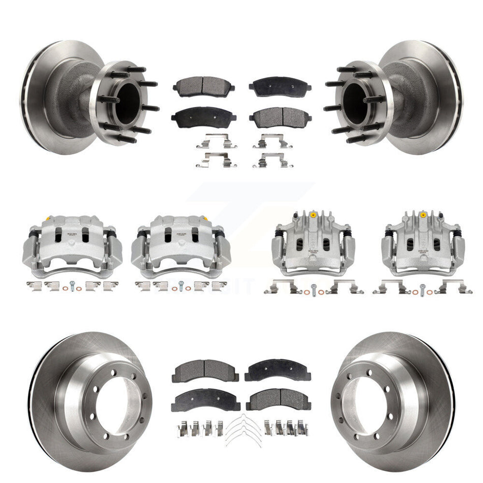 Front Rear Brake Caliper Rotors & Semi-Metallic Pad Kit (10Pc) For Ford F-350 Super Duty KC8-101325P