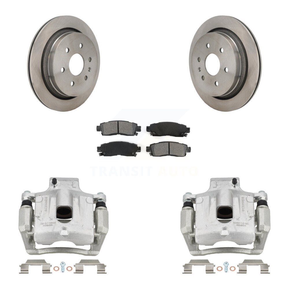 Rear Disc Brake Caliper Rotors And Semi-Metallic Pads Kit For Cadillac XTS KC8-101325S