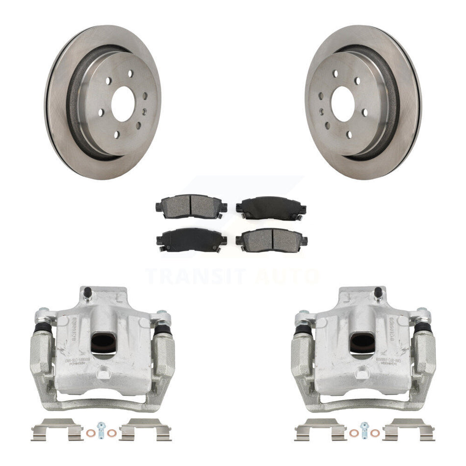 Rear Disc Brake Caliper Rotors And Semi-Metallic Pads Kit For Cadillac XTS KC8-101325S