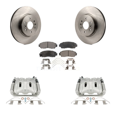 Front Disc Brake Caliper Rotors And Ceramic Pads Kit For 2011-2014 Honda Odyssey KC8-101326T