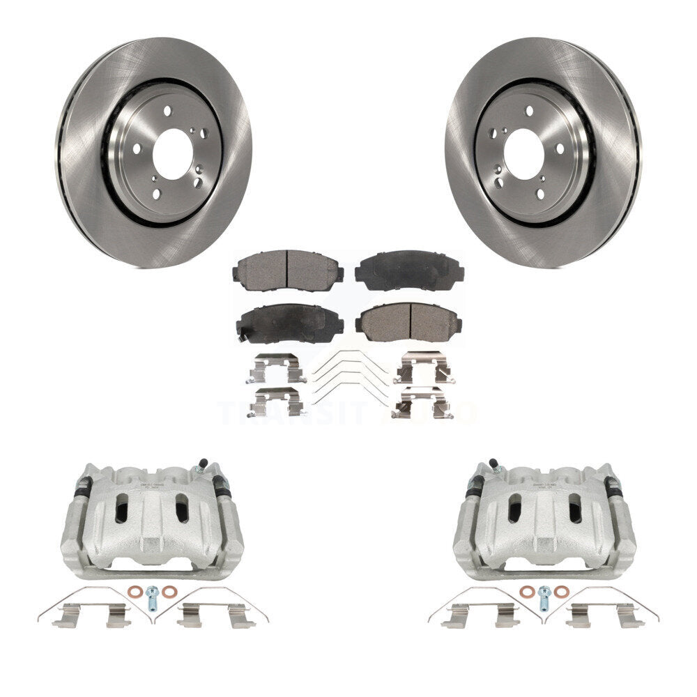 Front Disc Brake Caliper Rotors And Ceramic Pads Kit For 2015-2017 Honda Odyssey KC8-101327T