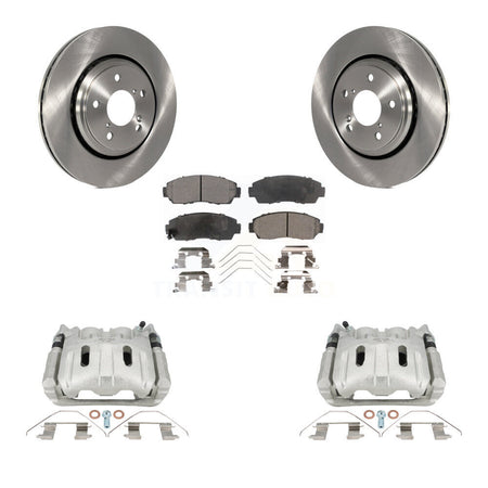 Front Disc Brake Caliper Rotors And Ceramic Pads Kit For 2015-2017 Honda Odyssey KC8-101327T
