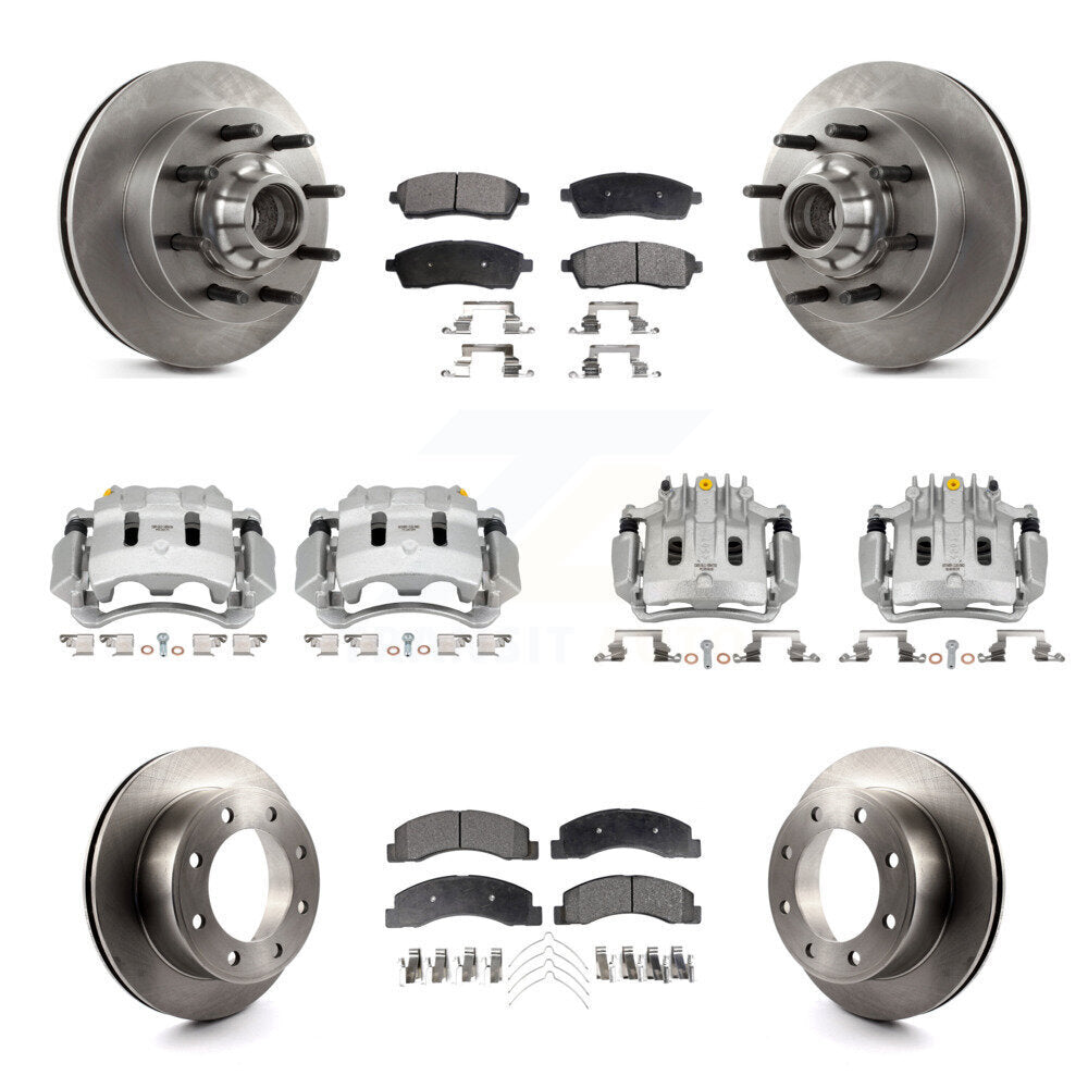 Front Rear Brake Caliper Rotors & Ceramic Pad Kit (10Pc) For Ford F-350 Super Duty F-250 KC8-101330T