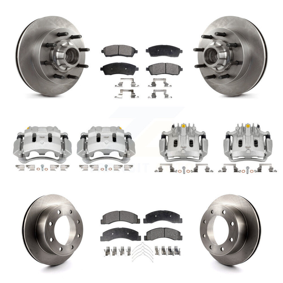 Front Rear Brake Caliper Rotors & Ceramic Pad Kit (10Pc) For Ford F-350 Super Duty F-250 KC8-101330T