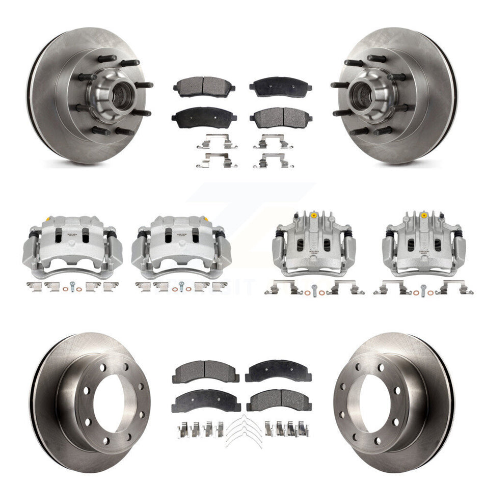 Front Rear Brake Caliper Rotors & Ceramic Pad Kit (10Pc) For Ford F-350 Super Duty F-250 KC8-101330T
