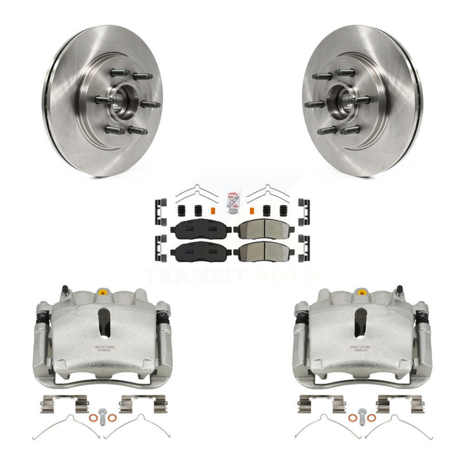 Front Disc Brake Caliper Rotors And Semi-Metallic Pads Kit For Ford F-150 Lincoln Mark LT With 6 Lug Wheels RWD KC8-101332N