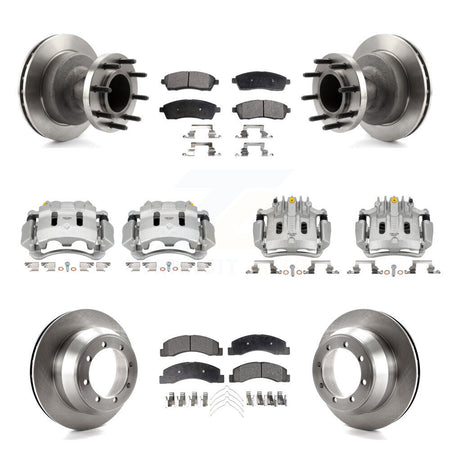 Front Rear Disc Brake Caliper Rotor And Ceramic Pad Kit (10Pc) For Ford F-350 Super Duty KC8-101332T